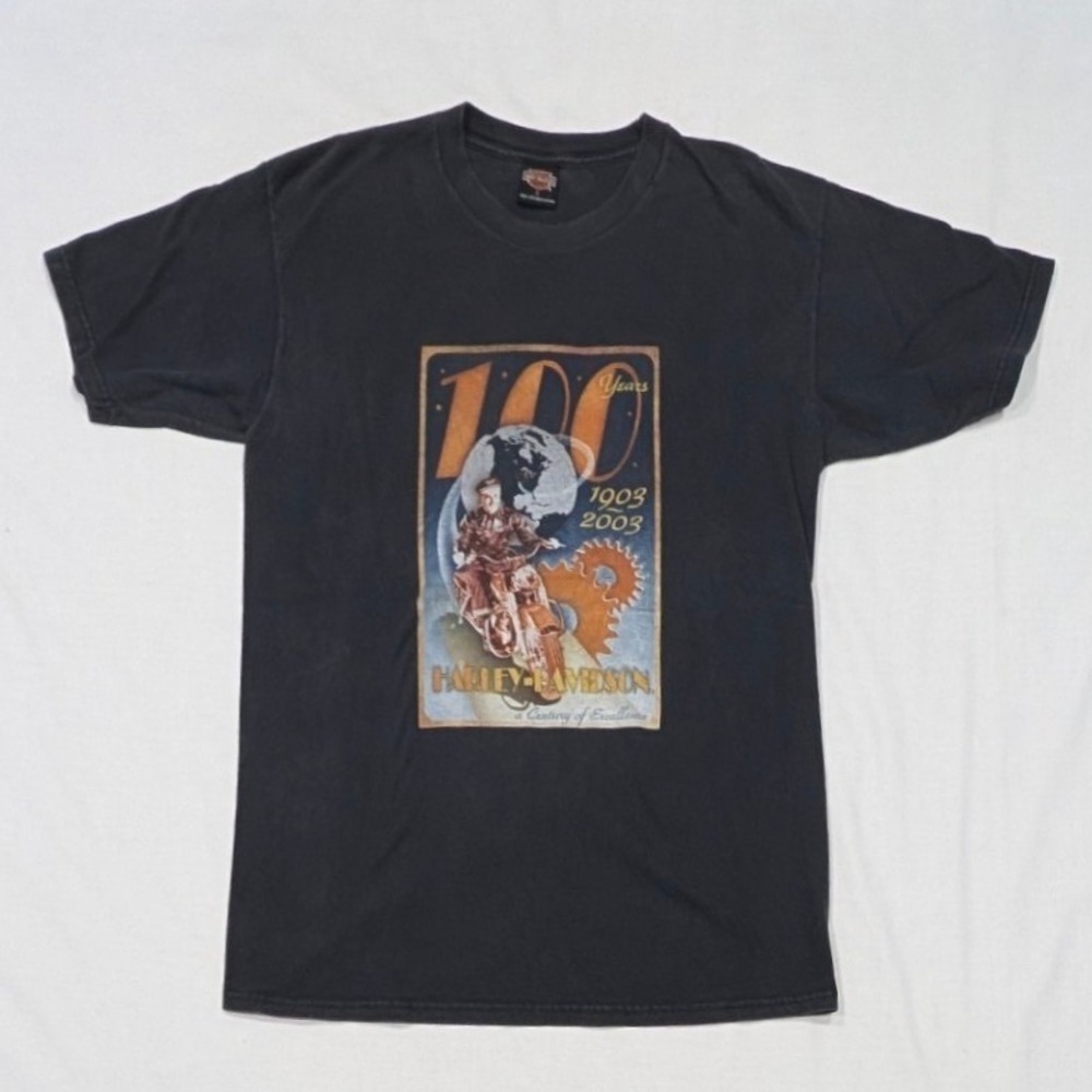 Harley-Davidson 100th Anniversary T-Shirt Stone Mountain Georgia Black Large